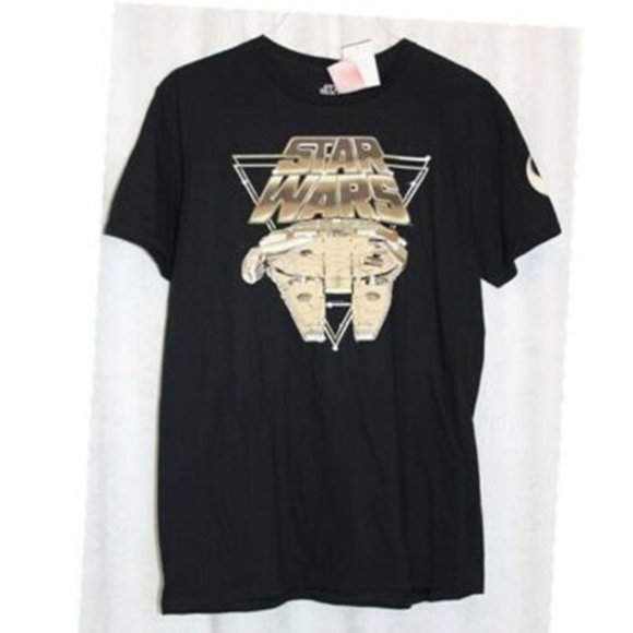Star Wars Black T-Shirt Size XL Millennium Falcon - Picture 1 of 7